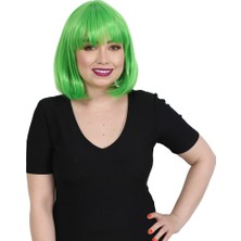 Beei Küt Kahküllü Fiber Sen Peruk / Neon Yeşil
