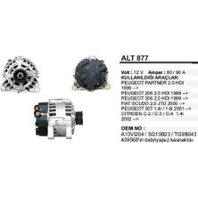 Dodo Alternatör 12V 80A Partner 206 306 406 307 Berlingo Xsara C5 1 Xantia 1,8 2,0 2,2 1,9d 2,0hdi ALT877