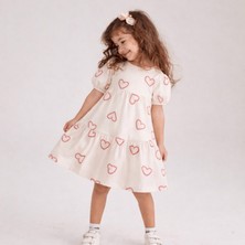 Ozzy Kids Kız Çocuk Kalp Desenli Yazlık Elbise