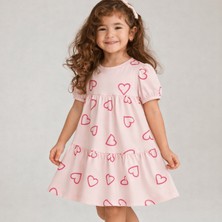 Ozzy Kids Kız Çocuk Kalp Desenli Yazlık Elbise