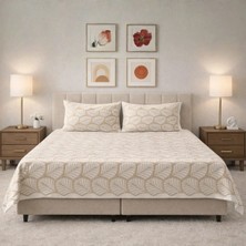 Luna Bueno Fransea Elia Çift Kişilik Yatak Örtüsü 3 Parça Kapiçino