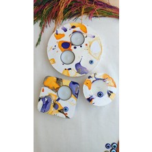 Fancyagnes El Yapımı Taş Tozu Mumluk 3lü Set