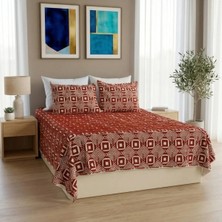 Luna Bueno Fransea Mila Çift Kişilik Yatak Örtüsü 3 Parça - Kiremit