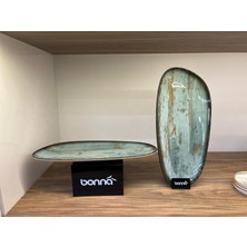 2’li büyük  tabak / servis / sunum / meze tabağı 36 cm Bonna Madera Mint Vago platter