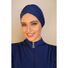 Seboteks Çapraz Esnek Kumaş Deniz Havuz Yüzücü Tesettür Mayo Bonesi SB539