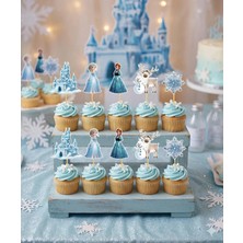 Dodomar Frozen Temalı Pasta Kürdan Seti 10'lu Doğum Günü Cupcake Süsleme Dekoru