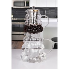 PremiumPort Yüksek Isıya Dayanıklı Borosilikat Cam Çaydanlık ve Demlik Seti