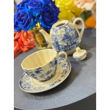 PremiumPort Estherhome Decor Porselen Çay Fincanı Seti, Zarif ve Şık Tasarım