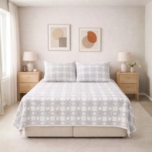 Luna Bueno Fransea Lara Çift Kişilik Yatak Örtüsü 3 Parça - Gri