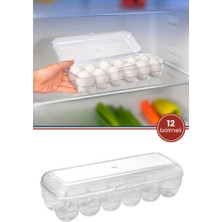 Flora 12 Bölmeli Yumurta Saklama Kabı, Buzdolabı Içi Yumurta Korumalı Kapaklı Yumurta Saklama Kutusu