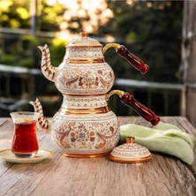 PremiumPort El Işlemeli Bakır Çaydanlık, Estetik ve Dayanıklı Demlik