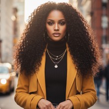 Beei Gerçek Front Lace Tül Peruk / Su Daası / Doğal 65/70CM