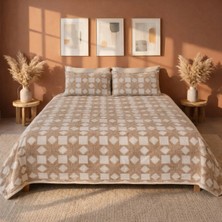 Luna Bueno Fransea Lara Çift Kişilik Yatak Örtüsü 3 Parça - Kapiçino