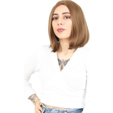Beei Fiber Sen Peruk Perçemsiz Kısa Düz / Kumral