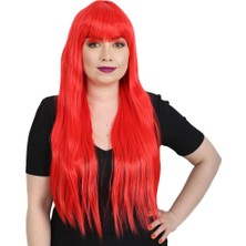 Beei Uzun Kahküllü Fiber Sen Peruk / Kırmızı