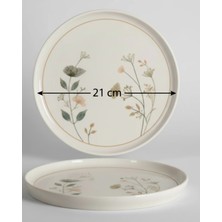 İpek Porselen 6 Kişilik Nodric Kenar Toledo Pasta Tabağı 20CM Dijital Arte Desen