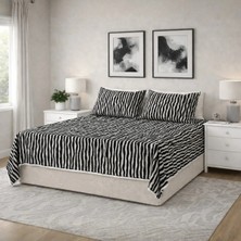 Luna Bueno Fransea Luna Çift Kişilik Yatak Örtüsü 3 Parça - Siyah