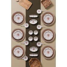 Rubi Porselen Porselen Kahvaltı Takımı 6 Kişilik 26 Parça – Günlük ve Şık Kullanım - Lovera - 1.kalite Porselen