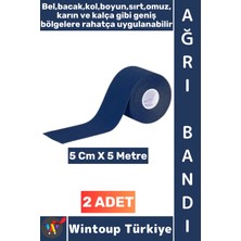 Wintoup #ağrıbandı Uzun Süre Etki Kas Bel Bacak Kol Boyun Sırt Omuz Karın Kalça Lacivert Ağrı Bandı 2 Adet