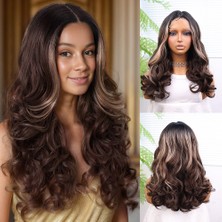 Beei Açık Kahve Balköpüğü Işıltılı Bebek Lı Geniş Daalı Fiber Sen Tül Peruk