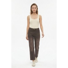 Rays Kahve Çımalı Yıkamalı Jean 1302