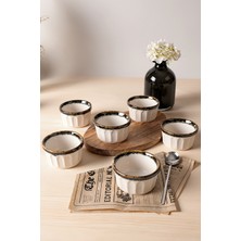 Keramika Cobalt Wave Badem Suffle Kasesi 9 cm 6 Adet Q78