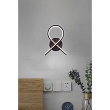 Lzy Avize Store Loop LED Duvar Apliği 3 Renk-Modern Siyah Loop Tasarım Dekoratif Aydınlatma