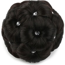 Beei Taşlı Topuz Toka / Kahverengi