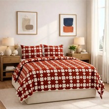 Luna Bueno Fransea Lara Çift Kişilik Yatak Örtüsü 3 Parça - Kiremit