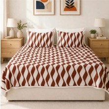 Luna Bueno Fransea Siena Çift Kişilik Yatak Örtüsü 3 Parça - Kiremit