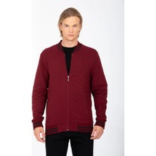 Dynamo Erkek Bordo Kolej Yakalı  Pamuklu Hırka Sweatshirt 6796