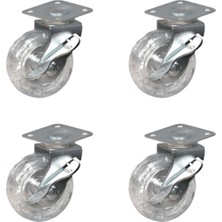 Skygo Krm Furç Tablalı Bilyalı Teker (Frenli) - 20X50 - Şeffaf HKS187 - 4 Adet Krm