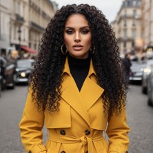 Beei Gerçek Front Lace Tül Peruk / Su Daası / Doğal 60/65CM