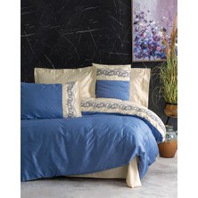 Beei Nakışlı Çift Kişilik Saten Nev Takımı Amaya Bej