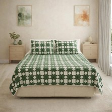 Luna Bueno Fransea Lara Çift Kişilik Yatak Örtüsü 3 Parça - Yeşil