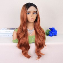 Beei Siyah / Açık Bakır Ombreli Daalı Uzun Boy Tül Peruk