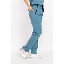 Nur Medikal Giyim Cool Petrol Mavi Likralı Doktor Pantolonu Hastane Doktor Alt Üniforma Scrubs