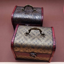 Skygo Krm Ahşap Deri sandık Kutusu Krm