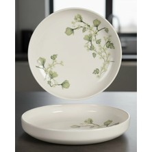 İpek Porselen 6 Kişilik Nodric Kenar Toledo Yemek Tabağı 18,5cm Freesia Desen