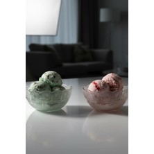 İpek Porselen Vidrex Kübra 6 Kişilik Cam Kase Takımı Şık Çiçek Desenli