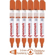Artlantis Turuncu Yazı Tahta Kalemi 6 Adet Doldurulabilir Tahta Kalemi Okul Sınıf Öğretmen Beyaz Yazı Tahtası Kalemi Canlı Renk
