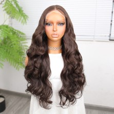 Beei Gür Yoğun Su Daalı Kumral Fiber Sen Uzun Tül Peruk