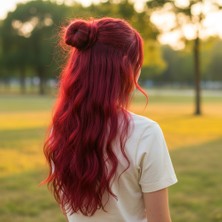 Beei Fiber Sen Daalı Yarım Ay + 2 Yan Çıt Çıt / Kızıl