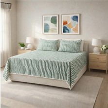 Luna Bueno Fransea Luna Çift Kişilik Yatak Örtüsü 3 Parça - Yeşil