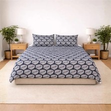 Luna Bueno Fransea Elia Çift Kişilik Yatak Örtüsü 3 Parça Lacivert