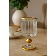 PLT Design 6'lı Yaldızlı Julia Kahve Yanı Su Bardağı Kristal Ayaklı Su Bardağı 100ML