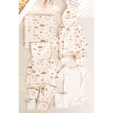 Babymod Güneş Temalı Natural 10'lu 100% Pamuk Kız/erkek Bebek Hastane Çıkışı Yeni Doğan Set