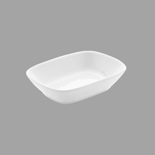 Güral Porselen Kare Beyaz Kayık Tabak 6 Adet 17 cm