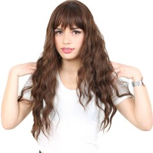 Beei Perçemli Uzun Su Daası Fiber Sen Peruk/ Kahve Karamel