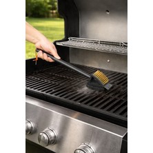 Padilon Mangal ve Izgara Temizleme Fırçası 3’ü 1 Arada Tel Fırça, Sünger ve Paslanmaz Çelik Kazıyıcı 38 cm